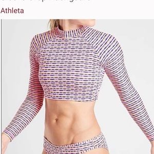 Athleta Marbella Long Sleeve Crop Rashguard Swim
